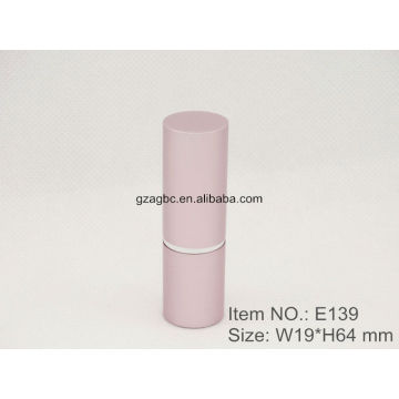 Pálida rosa aluminio redonda lápiz labial tubo contenedor E139, taza tamaño 12.1/12.7,Custom colores